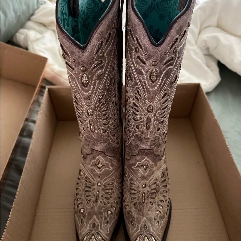 Corral Handcrafted Leather Boots in Rich Brown